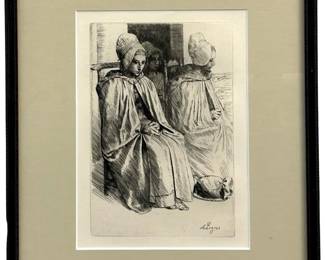 Antique Alphonse Legros Etching