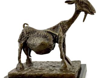 Signed Picasso Bronze Goat Sculpture