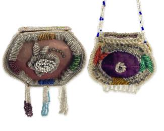 2 Antique Native American Iroquois Beaded Purses