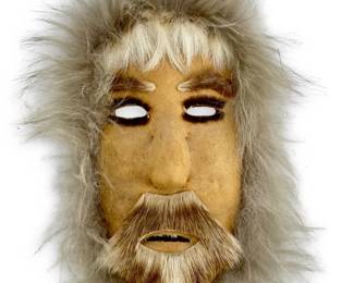 Alaskan Inuit Leather and Fur Mask