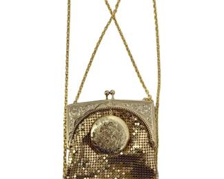 Whiting & Davis Art Deco Brass Mesh Purse