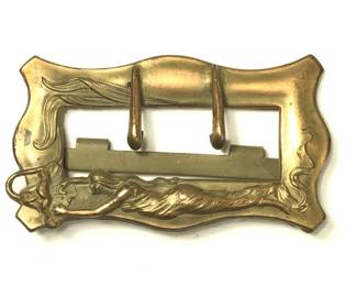 Vintage Victorian Art Deco Brass Belt Buckle