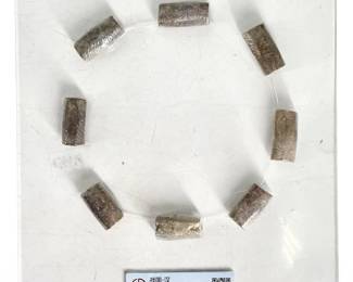 8pc Encased Han Dynasty Jade Beads