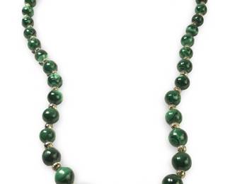 Marvelous Chunky Malachite Bead Necklace
