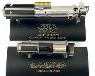 2pc Star Wars Qui-Gon Jinn & Yoda Lightsabers