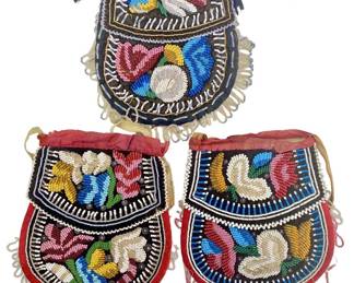 3pc Vintage Iroquois Beaded Purses