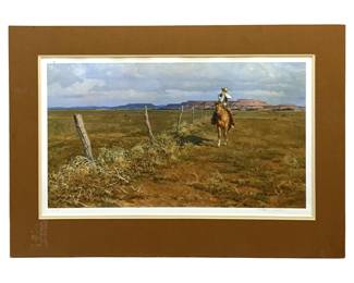 Signed Tom Lovell “Tumbleweed" Lithograph
