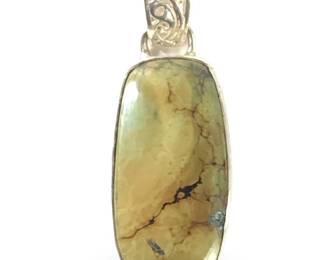 Excellent Native American Silver Jasper Pendant