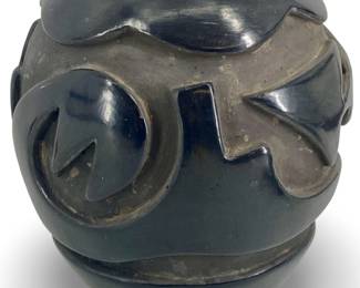 Margaret Tafoya Santa Clara Black Ceramic Vase
