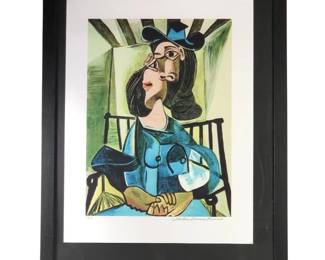 Signed Numbered Picasso Woman With Hat Lithograph