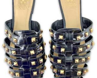 8.5M Vince Camuto Black Studded Slide Sandals