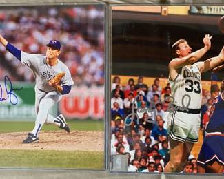 Larry Bird and Nolan Ryan pictures signed with certificate of authenticity