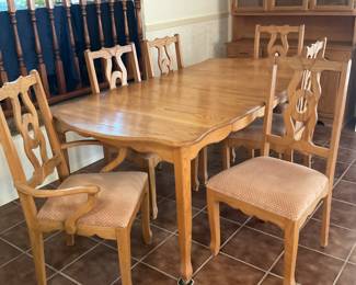 light wood table-40x80x31. 2 captain chairs & 4 chairs-22x41