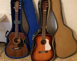 Hohner Guitar with case(left) Silvertone Guitar with case (right)
