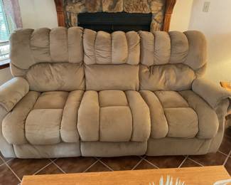 beige reclining couch-84”