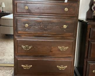 dark wood tall dresser-33x51x17