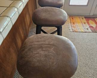 3 Lazy boy solid wood counter height 25” barstools. Rawhide look.