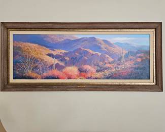 “Barnhardt Trail” embellished print by Charles Pabst 70”x 30”