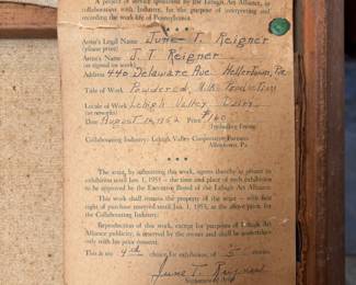 Information on back of Painting
