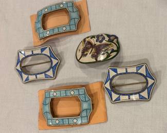 Deco Guilloche Buckles/Pins