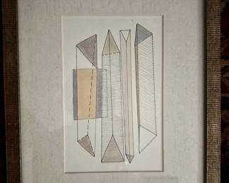 Framed Abstract Geometric Art - Original