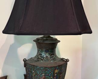Chinese Champleve Vase Lamp