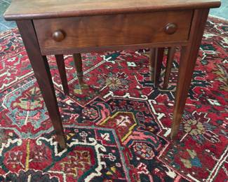 Antique Walnut Tapered Leg 1 drawer night stand