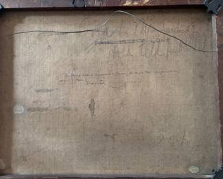 Back of Oil Romance Painting .. 'Fair is My Love' (?)