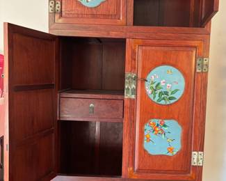 Cloisonné Chinese Cabinet - Beautiful Panels