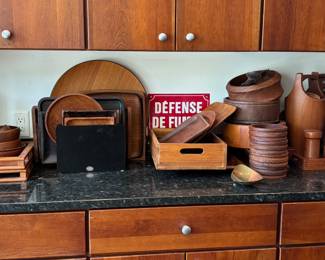 Some of the Wood Kitchen Trays, Bowls and Serving Pieces - Some Dansk