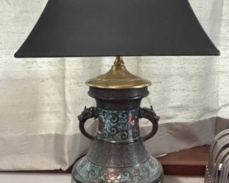 Chinese Cloisonné Lamp (double handled)