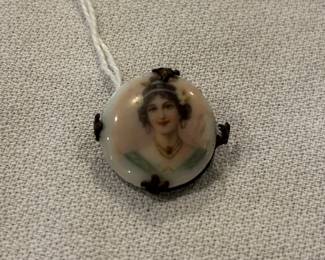Hand-painted Victorian Small Brooch