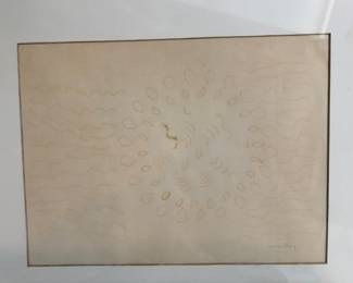Drawing (somewhat faded) by Man Ray