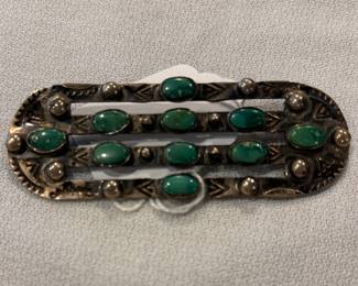 Green Turquoise Vintage Brooch