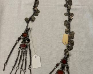 Sterling and Gem Stone Wedding Necklace