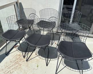 6 Vintage Knoll Bertoia Side Chairs with Original Cushions