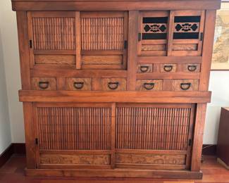 Japanese Elm and Pine Mizuya Dansu Cabinet 