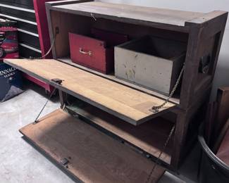Large solid wood vintage tool chests