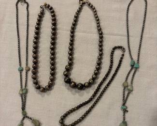 Vintage Native American/Mexican Styled Sterling and Turquoise Necklaces