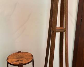 Mission Style Side Table and Coat Rack/Umbrella Stand