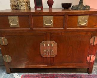 Rosewood and Brass Tianjin Credenza