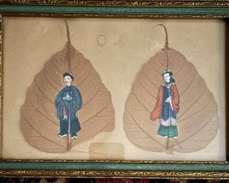 Antique Bodhi Leaf Painting