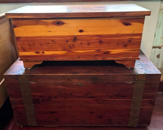 Pair of Cedar Chests - Interesting Hardware