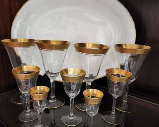Vintage Gold Rimmed Stemware