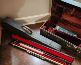 Vintage Violin and Cue Stick