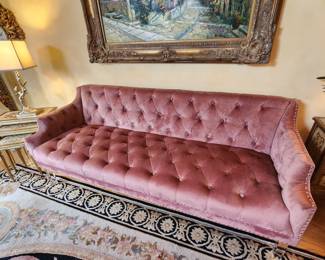 Contemporary Velvet Tufted Sofa 