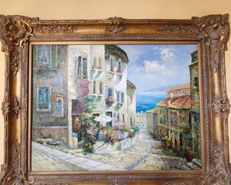 Coastal Village Oil on Canvas