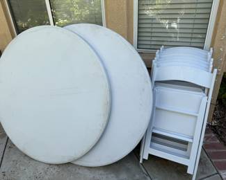 folding table and chairs