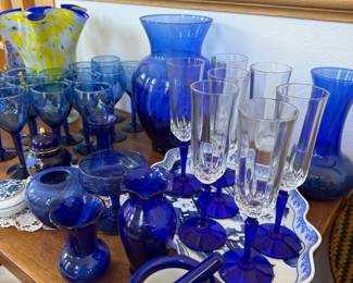 blue glass ware