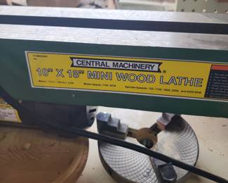 Central Machinery 10" x 18" Mini Wood Lathe – Item Number #65345